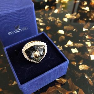 Swarovski Magnetic gold-tone plated ring 52